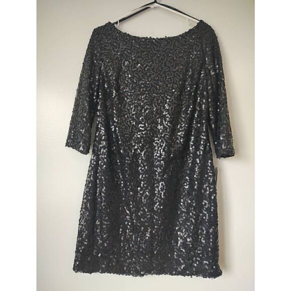 Jessica Howard dress size 14 mini black sequins open back party NWT - Picture 1 of 11